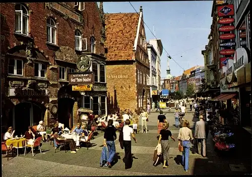 Ak Oldenburg im Großherzogtum Oldenburg, Fußgängerzone, Restaurant, Apotheke