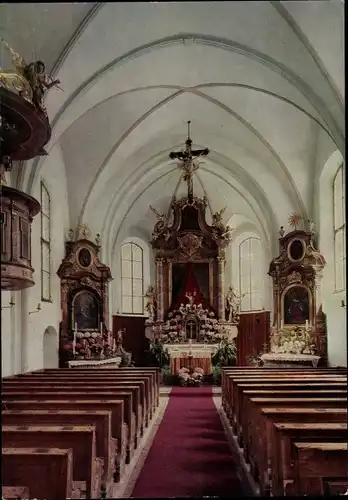 Ak Ramsau im Berchtesgadener Land Oberbayern, Katholische Pfarrkirche, Inneres