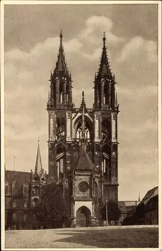 Ak Meißen an der Elbe, Dom, Westansicht