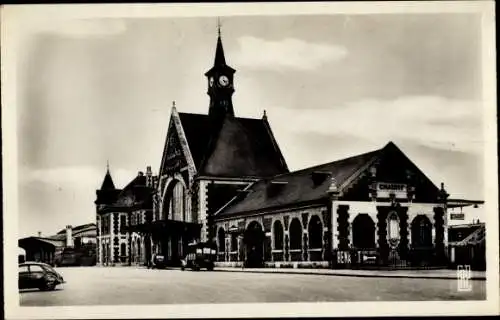 Ak Chauny Aisne, La Gare, Bahnhof