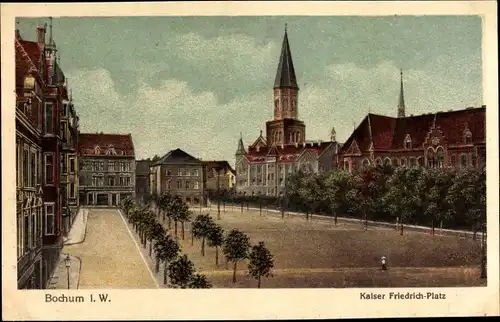 Ak Bochum im Ruhrgebiet, Kaiser Friedrich-Platz