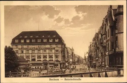 Ak Bochum im Ruhrgebiet, Bahnhofstraße