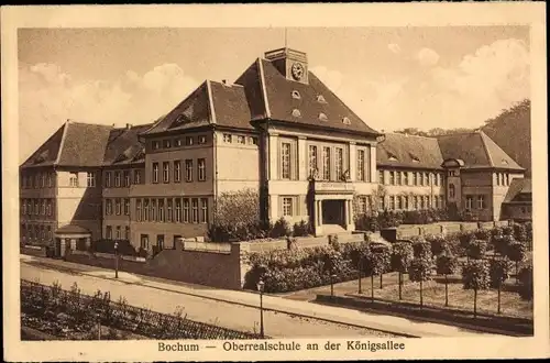 Ak Bochum im Ruhrgebiet, Oberrealschule in der Königsallee