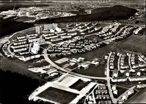 Ak Zanger Berg Heidenheim an der Brenz Württemberg, mit Berliner Platz, Fliegeraufnahme