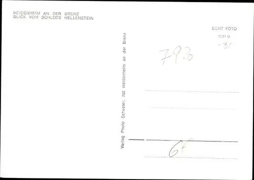Ak Heidenheim an der Brenz Baden Württemberg, Stadtblick vom Schloss Hellenstein