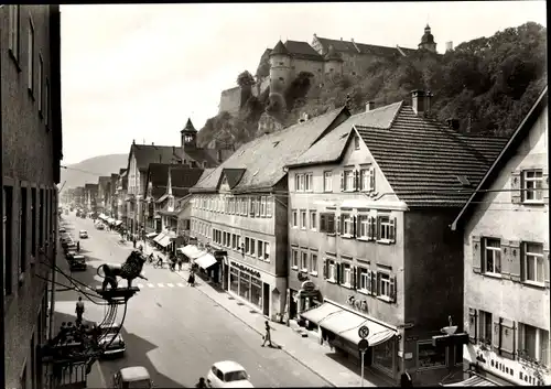 Ak Heidenheim an der Brenz Baden Württemberg, Hauptstraße, Rathaus, Schloss Hellenstein