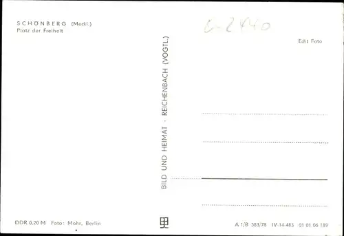 Ak Schönberg in Mecklenburg, Platz der Freiheit, Straßenpartie
