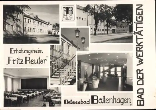 Ak Ostseebad Boltenhagen, FDGB Erholungsheim Fritz Reuter, Bad der Werktätigen