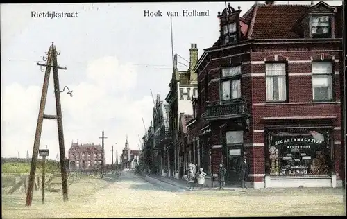 Ak Hoek van Holland Rotterdam Südholland Niederlande, Rietdijkstraat, Geschäft