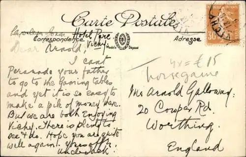 Ak Vichy Allier, Les Petits Chevaux de la Restauration