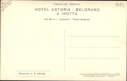 Ak Genova Genua Liguria, Hotel Astoria & Belgrano