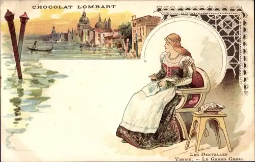 Ak Venezia Venedig Veneto, Le Grand Canal, Frau beim Nähen