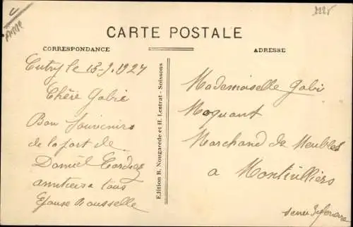 Ak Cœuvres Coeuvres Aisne, La Poste, Straßenpartie