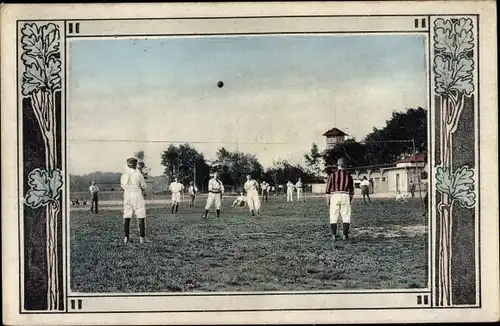 Passepartout Ak Männer beim Volleyball