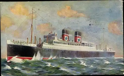Künstler Ak Dampfer TSS Andalucia Star, Blue Star Line