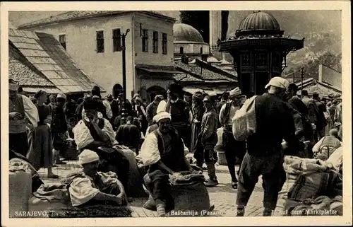 Ak Sarajevo Bosnien Herzegowina, Bascarsija, Marktplatz