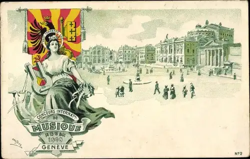 Litho Genève Genf Schweiz, Concours International de Musique 1909, Tombola