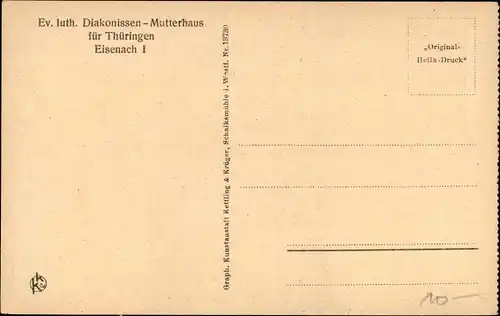 Ak Lutherstadt Eisenach in Thüringen, Ev. luth. Diakonissen Mutterhaus, alter Betsaal, Innenansicht