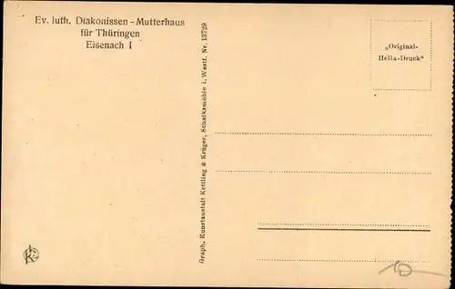 Ak Lutherstadt Eisenach Thüringen, Ev. luth. Diakonissen Mutterhaus, Blick in das Zimmer der Oberin