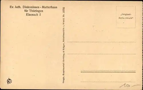 Ak Lutherstadt Eisenach in Thüringen, Ev. luth. Diakonissen Mutterhaus, Schwestern Wohnraum