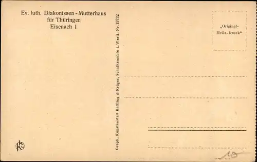 Ak Lutherstadt Eisenach in Thüringen, Ev. luth. Diakonissen Mutterhaus, Schlafzimmer, Innenansicht