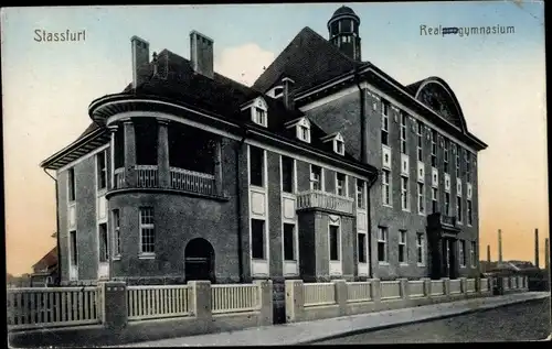 Ak Stassfurt im Salzlandkreis, Realprogymnasium