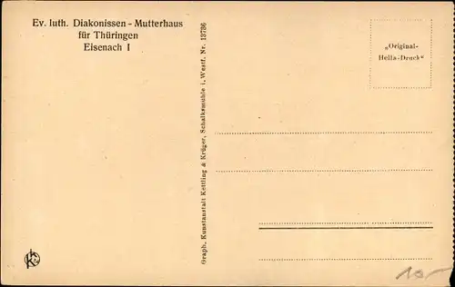 Ak Lutherstadt Eisenach in Thüringen, Diakonissen Mutterhaus, Station der Krankenschwestern