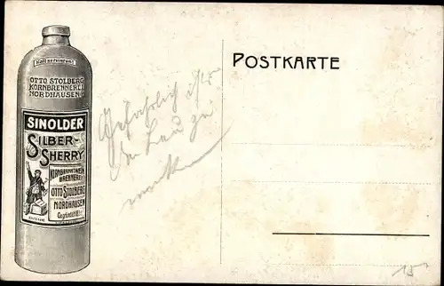 Ak Nordhausen am Harz, Kornmarkt, Reklame, Sinolder Silbersherry, Kornbrennerei Otto Stolberg