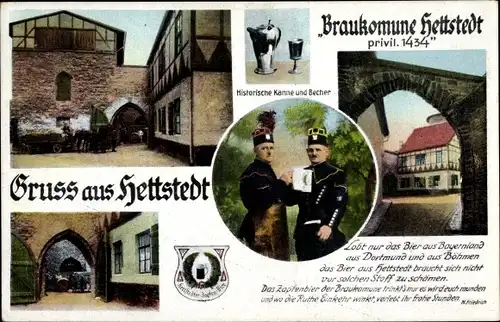 Ak Hettstedt im Südharz, Braukommune, Bergleute, Brauerei