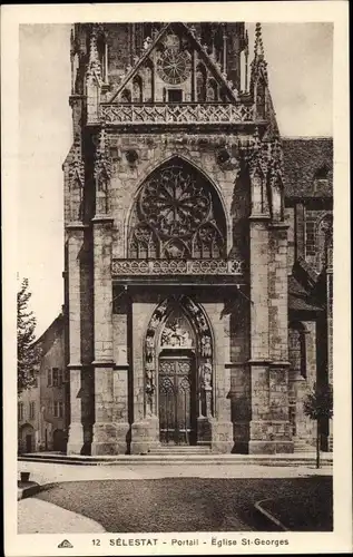 Ak Sélestat Schlettstadt Elsass Bas Rhin, Eglise St. Georges