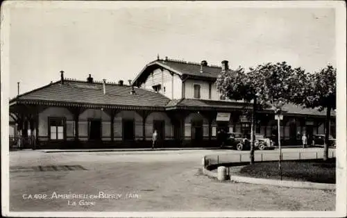 Ak Amberieu en Bugey Ain, La Gare, Bahnhof