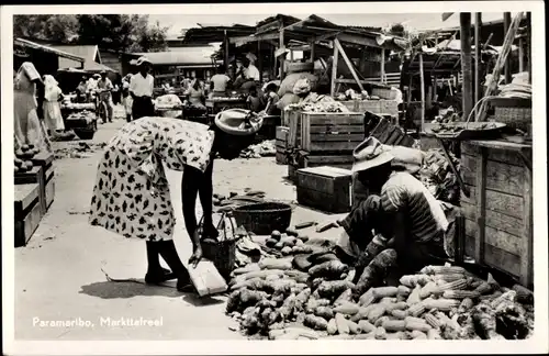 Ak Paramaribo Suriname, Markt