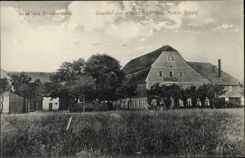 Ak Schönerstädt Hartha in Sachsen, Gasthof zur wilden Sau