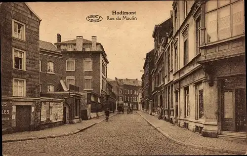 Ak Hodimont Verviers Wallonien Lüttich, Rue du Moulin, Straßenpartie