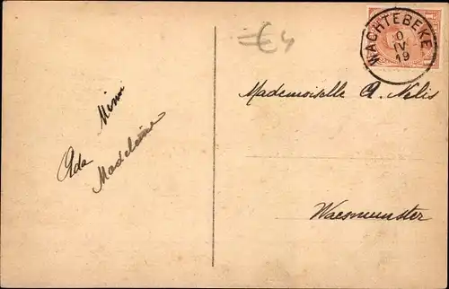 Ak Wachtebeke Ostflandern, Dorpplaats