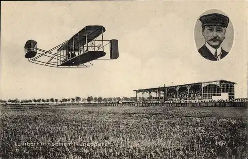 Ak Aviation, Lambert mit seinem Flugapparat, Tribüne