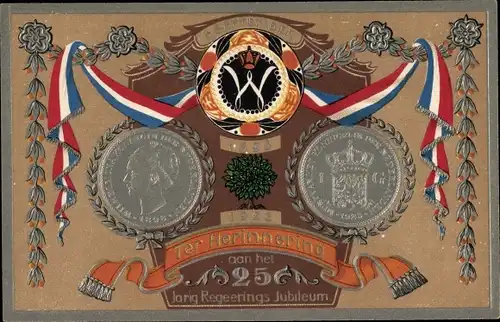 Präge Ak 25 jarig Regeerings Jubileum 1923, Königin Wilhelmina der Niederlande