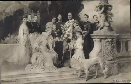 Künstler Ak Keller, Ferdinand, Deutsches Kaiserhaus unter Kaiser Wilhelm II., Windhund