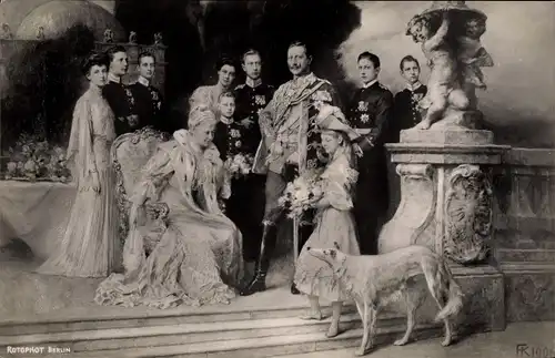 Künstler Ak Keller, Ferdinand, Deutsches Kaiserhaus unter Kaiser Wilhelm II., Windhund