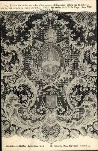 Ak Extrait du rochet en point d'Alencon et d'Argentan, Klöppelwerk