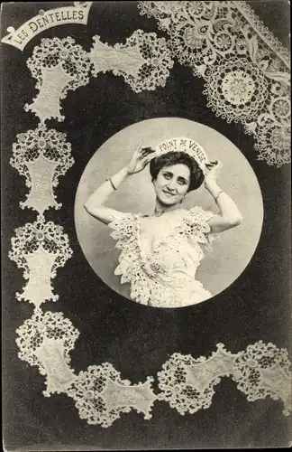 Ak Point de Venise, Les Dentelles, Spitzen, Frauenportrait