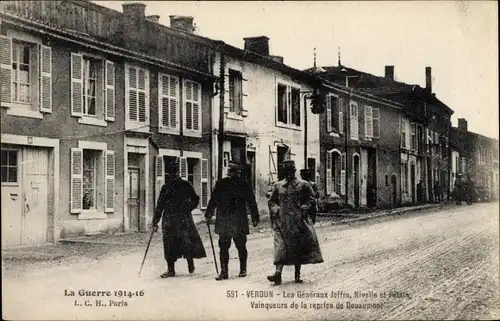 Ak Verdun Lothringen Meuse, Les Generaux Joffre, Nivelle et Petain