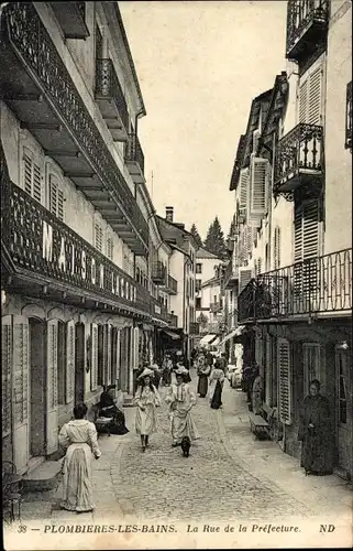 Ak Plombières les Bains Lothringen Vosges, la Rue de la Prefecture