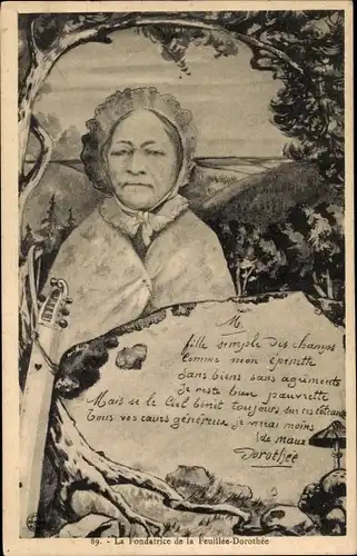 Ak Plombières les Bains Lothringen Vosges, La Fndatrice de la Feuillee Dorothee, Portrait