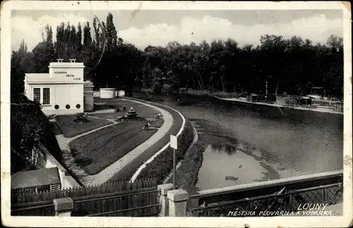 Ak Louny Laun Region Aussig, Mestska Plovarna a Vodarna