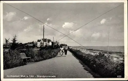 Foto Ak Nordseebad Wyk auf Föhr, Strandpromenade