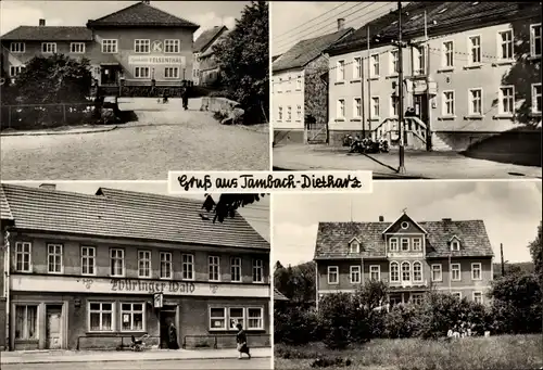 Ak Tambach Dietharz, Konsum Gaststätte Felsenthal, HOG Thürunger Wald, Volkshaus, Rat d. Stadt