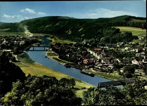Ak Bodenwerder an der Weser, Blick vom Eckberg, Panorama