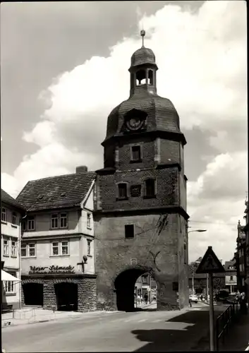 Ak Waltershausen in Thüringen, Stadttor, Straßenpartie