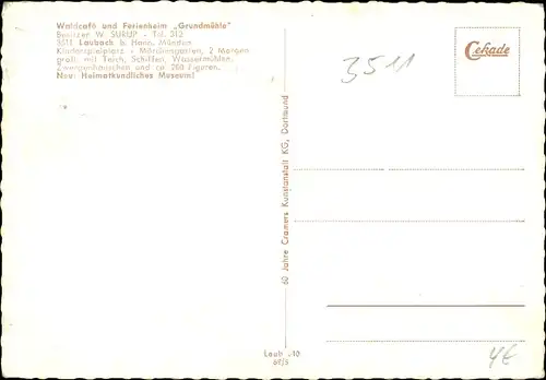 Ak Laubach Hann. Münden in Niedersachsen, Märchen-Grundmühle, Gastraum, Fliegenpilz